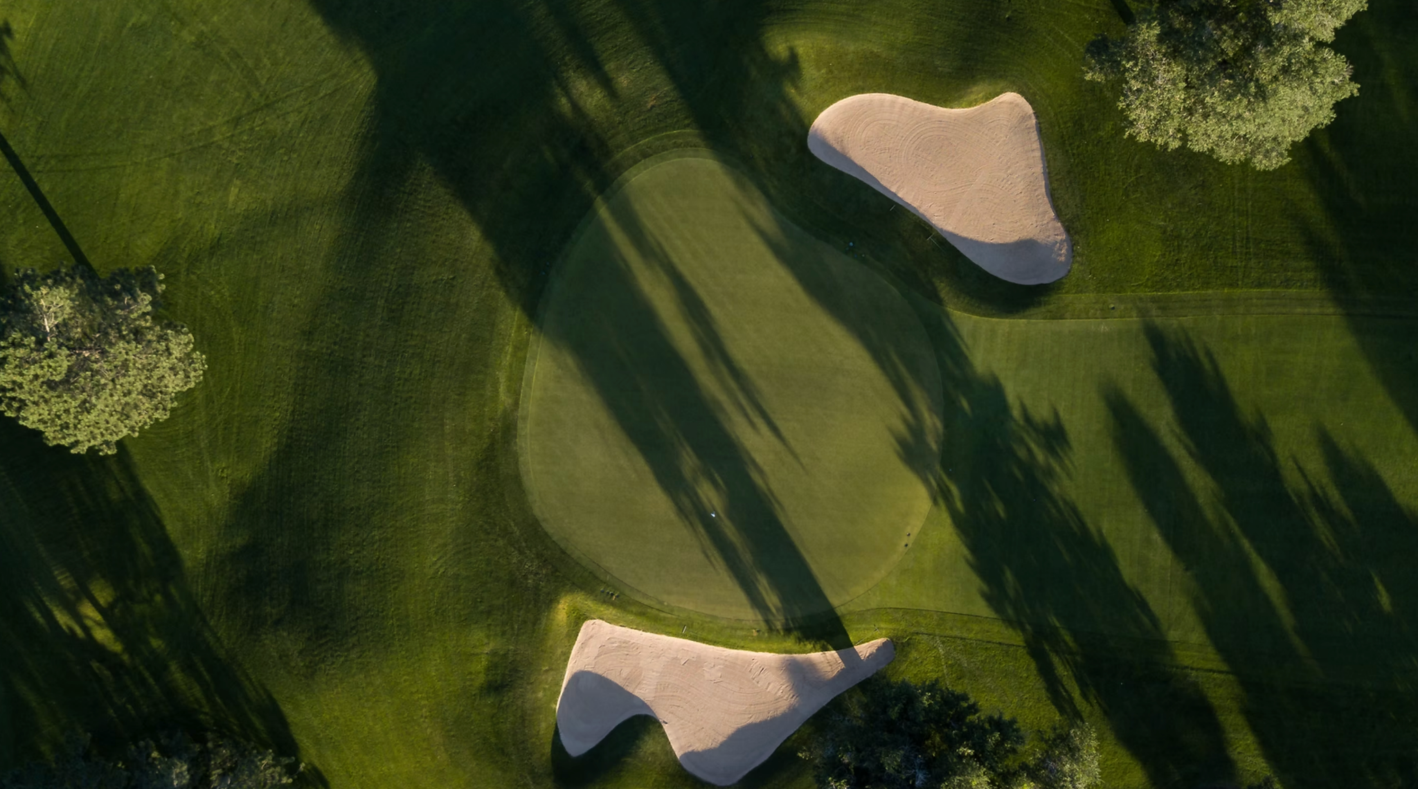 Putting green and bunkers